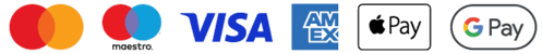 Zahlungsmöglichkeiten: MasterCard, Visa, American Express, Apple Pay, Google Pay