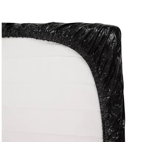 Fetisch - Lack-Bettlaken mit Gummizug - 220x220 cm (schwarz)