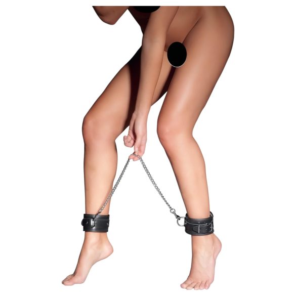 ZADO - Lederfesseln für die Knöchel (schwarz)