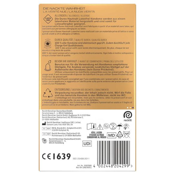 Durex Hautnah - latexfreies Kondom (10 Stk)