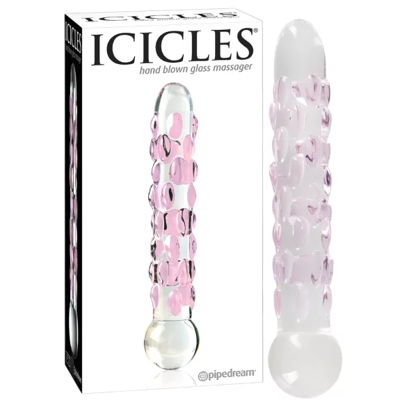 Icicles Nr. 7 - Glasdildo mit Perlen