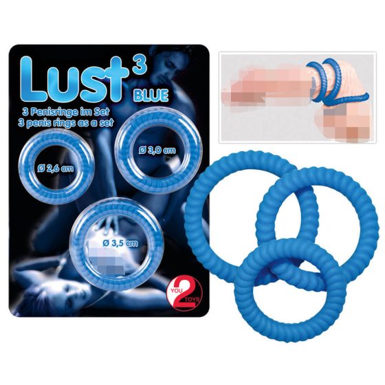 You2Toys - Lust Penisring Trio - blau