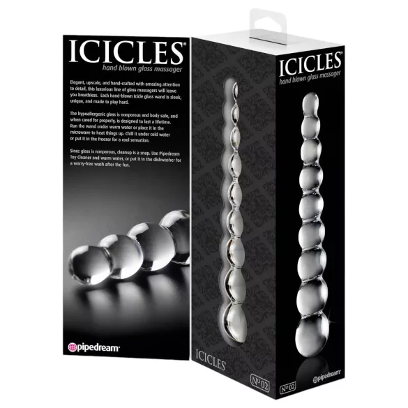 Icicles No. 2 - Kugelförmiger Glasdildo (Transparent)