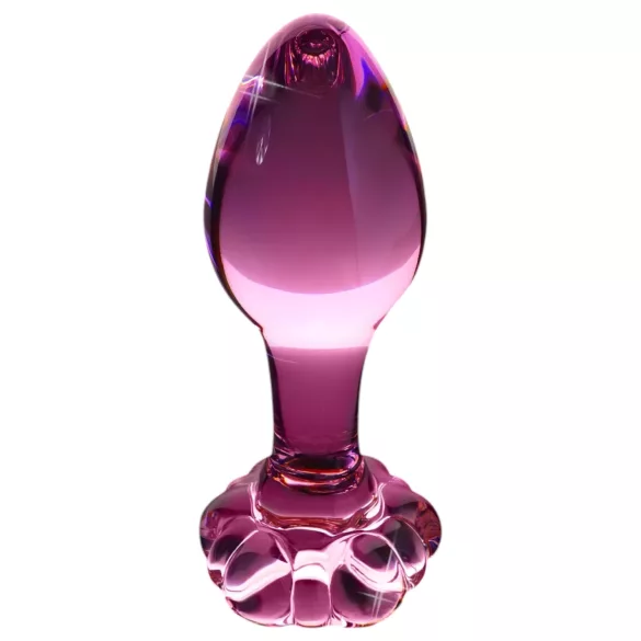 Icicles Nr. 48 - floraler Glas-Analplug (Pink)