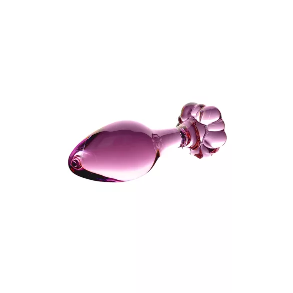 Icicles Nr. 48 - floraler Glas-Analplug (Pink)