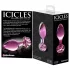 Icicles Nr. 48 - floraler Glas-Analplug (Pink)