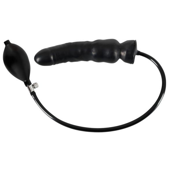 LATEX - Aufblasbarer Dildo (schwarz)
