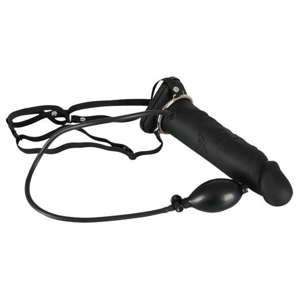 You2Toys - Aufblasbarer Hollow Strap-On - Silikon-Dildo (schwarz)