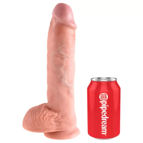 King Cock 10 großer Dildo mit Hoden (25 cm, naturfarben)
