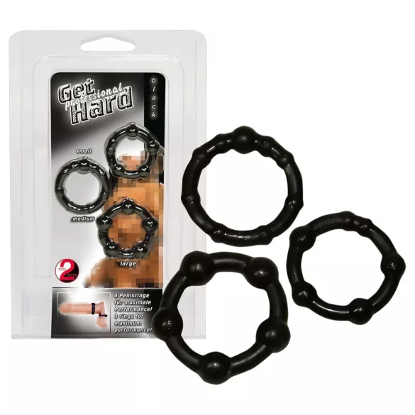 You2Toys - Sei hart! Penisring-Set - Schwarz (3 Stk)