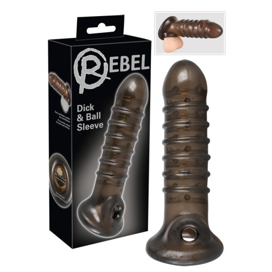 Rebel - gerippter Penisüberzug (Rauch)