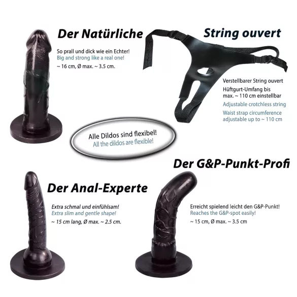 You2Toys - Strap-On Dildo Set - Schwarz