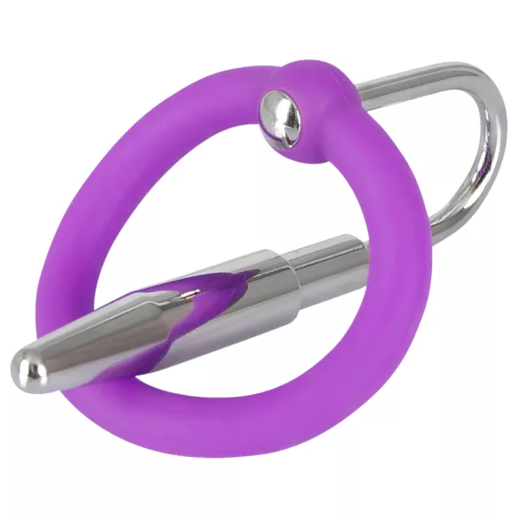 You2Toys - Penisplug - Silikon-Eichelring mit konischem Dilator (lila-silber)
