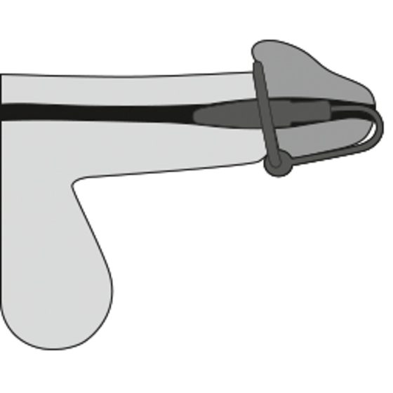 Penisplug - Silikon-Penisschaft-Ring mit Harnröhrenkegel (Lila-Silber)