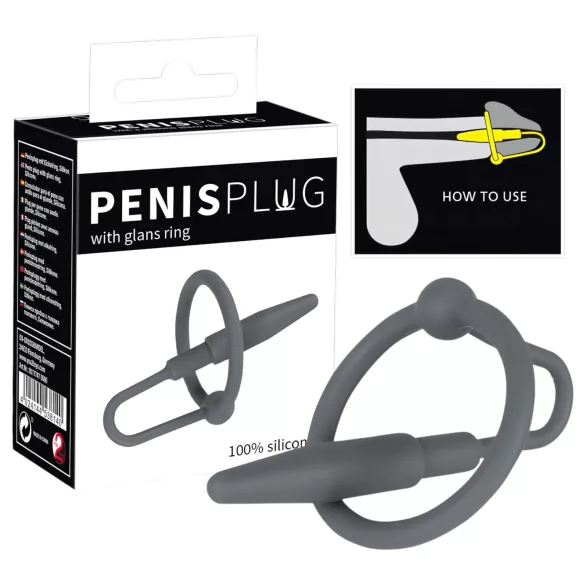 You2Toys - Penisplug - Silikon-Eichelring mit konischem Dilator (grau)