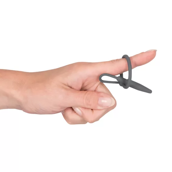 You2Toys - Penisplug - Silikon-Eichelring mit konischem Dilator (grau)