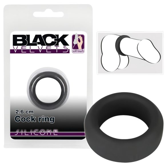 Black Velvet - dickwandiger Penisring (2,6 cm) - schwarz