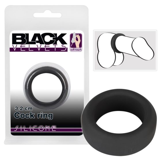 Black Velvet - Dicker Penisring (3,2cm) - schwarz