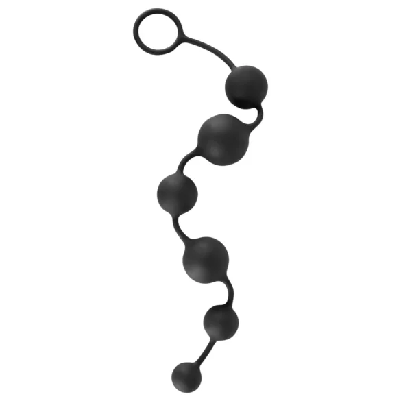Black Velvets - Anal-Dildo mit 6 Perlen (schwarz)