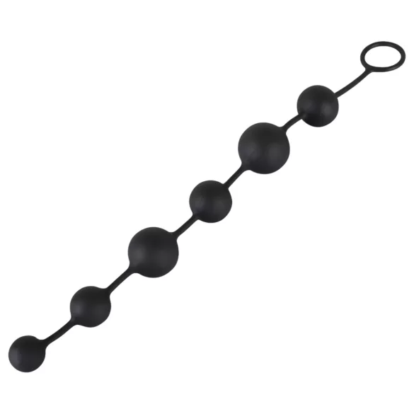 Black Velvets - Anal-Dildo mit 6 Perlen (schwarz)