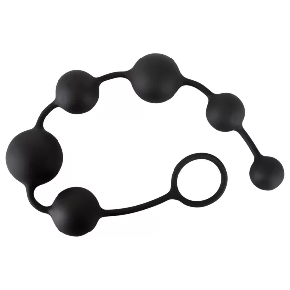 Black Velvets - Anal-Dildo mit 6 Perlen (schwarz)