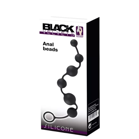 Black Velvets - Anal-Dildo mit 6 Perlen (schwarz)