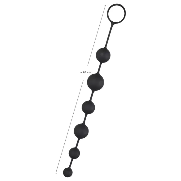 Black Velvets - Anal-Dildo mit 6 Perlen (schwarz)
