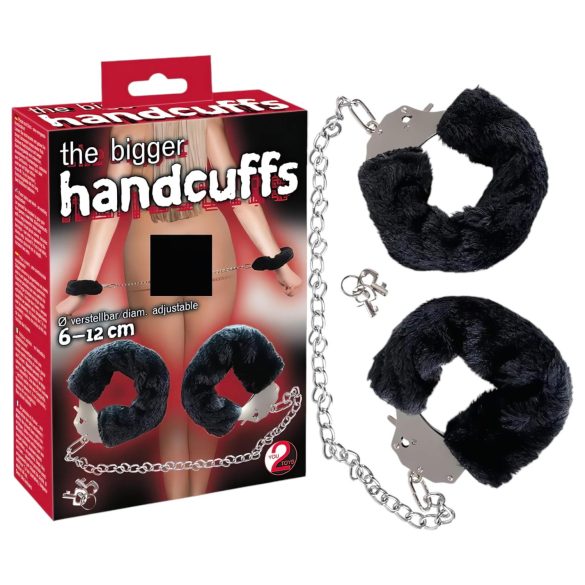 You2Toys - Flauschige Handschellen mit langer Kette - schwarz