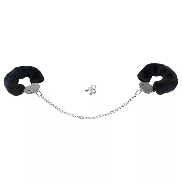 You2Toys - Flauschige Handschellen mit langer Kette - schwarz
