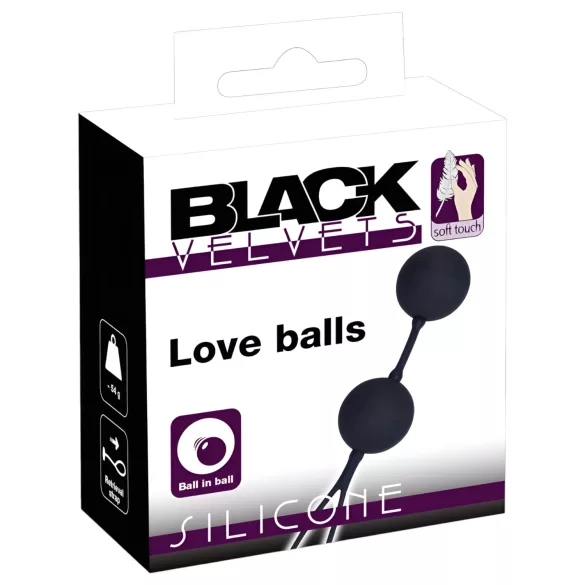 Black Velvets - Geishakugel-Duo für Kegel-Training (2-teilig)