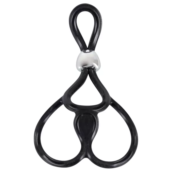 You2Toys - Dreifach, verstellbarer Penis- & Hodens-Ring (schwarz)