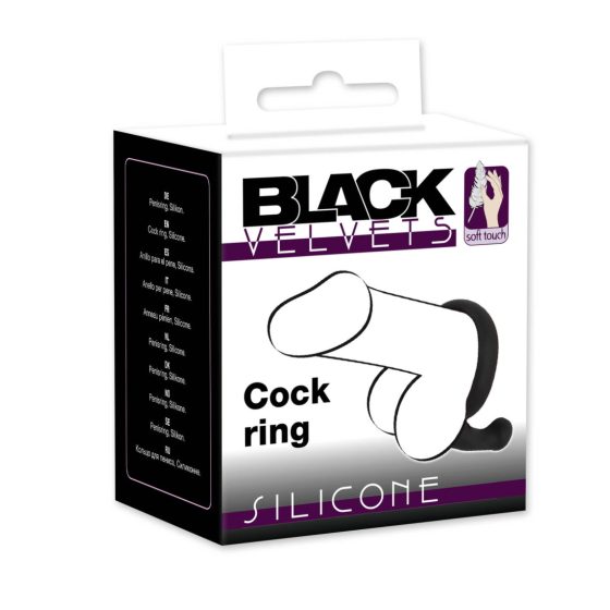 Black Velvet Penisring mit Perineumstimulator (schwarz)