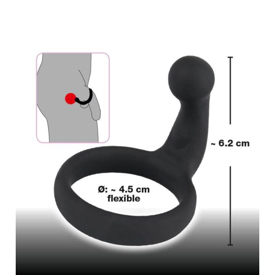 Black Velvet Penisring mit Perineumstimulator (schwarz)