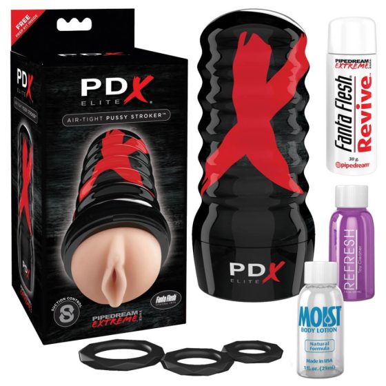PDX Elite Air-Tight Pussy - manuelle Saug-Vagina Masturbator (naturfarben)