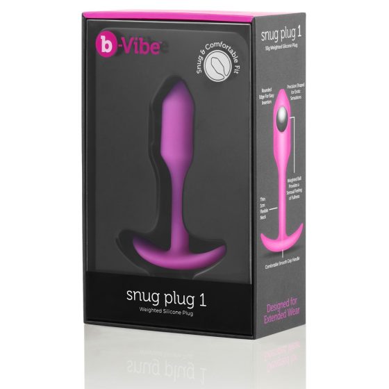 b-vibe Snug Plug 1 - Anal-Dildo mit innerem Gewicht (55g) - Pink für Anfänger