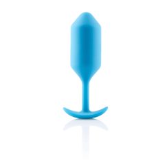 b-vibe Snug Plug 3 - doppelkugeliger Analdildo (180g) - blau