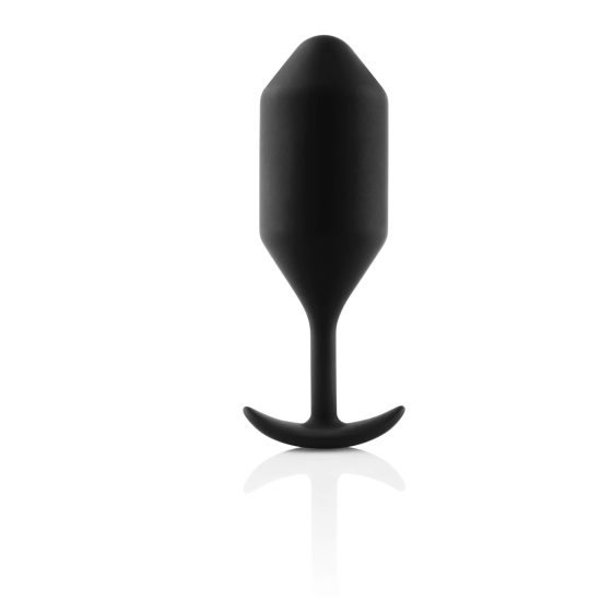 b-vibe Snug Plug 4 - doppelkugelige Anal-Dildo (257g) - schwarz