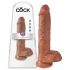 King Cock 10" großer Dildo mit Hoden (25 cm) - Braun