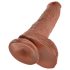 King Cock 10" großer Dildo mit Hoden (25 cm) - Braun