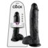 King Cock 10" Hoden-Dildo (25 cm) - Schwarz