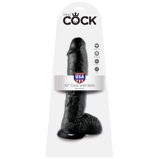 King Cock 10 Hoden Dildo (25 cm) - Schwarz