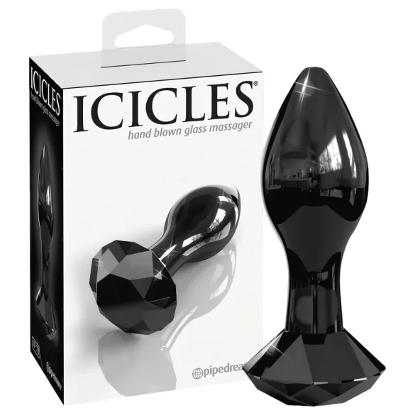 Icicles Nr. 78 - konischer Glas-Analplug (schwarz)