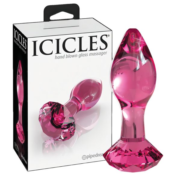Icicles No. 79 - Kegelförmiger Glas-Analplug (Rosa)
