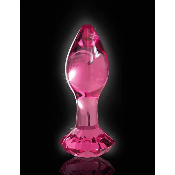 Icicles No. 79 - Kegelförmiger Glas-Plug (pink)