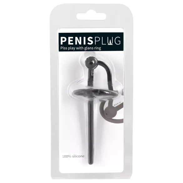 You2Toys - Penisplug - Silikon-Eichelring mit hohlem Dilator (schwarz)