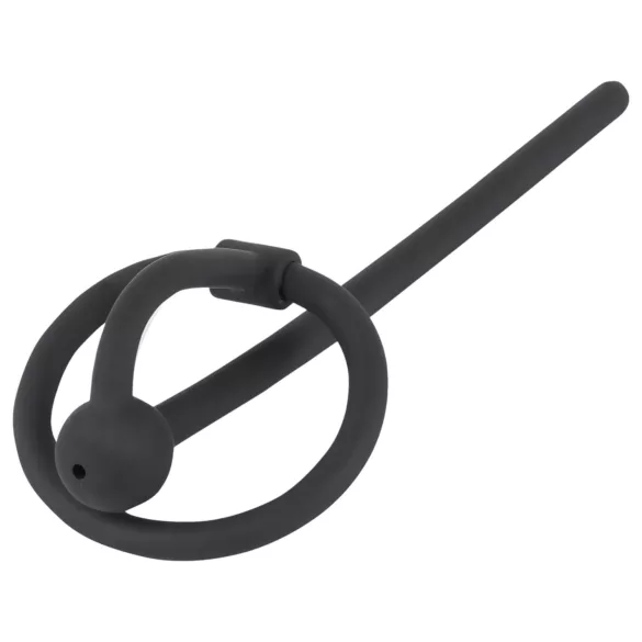 You2Toys - Penisplug - Silikon-Eichelring mit hohlem Dilator (schwarz)