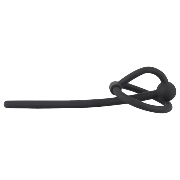 You2Toys - Penisplug - Silikon-Eichelring mit hohlem Dilator (schwarz)