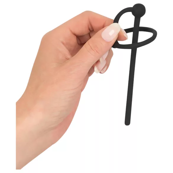 You2Toys - Penisplug - Silikon-Eichelring mit hohlem Dilator (schwarz)