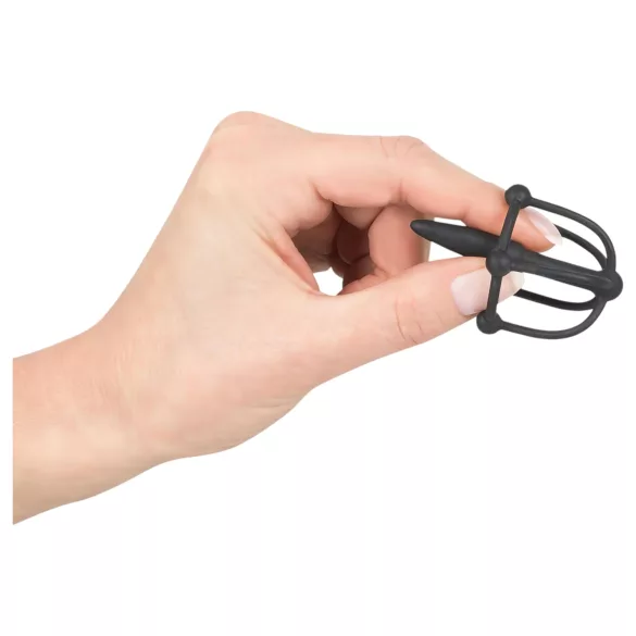 You2Toys - Peniskäfig aus Silikon mit Dilator für die Eichel (schwarz)