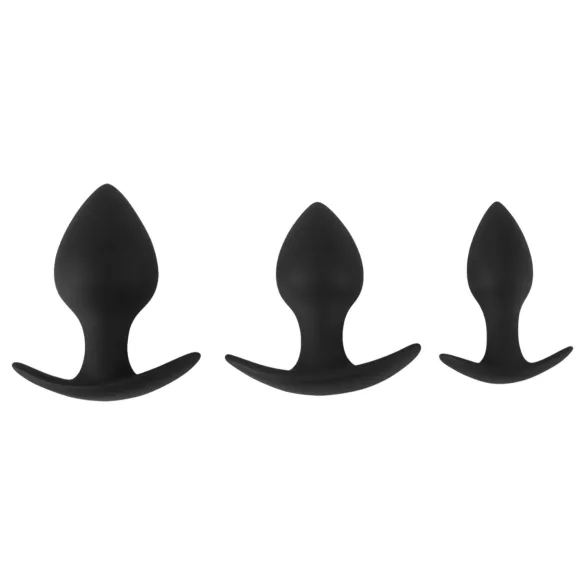 Black Velvets - Silikon-Analplug-Set (3-teilig, schwarz)